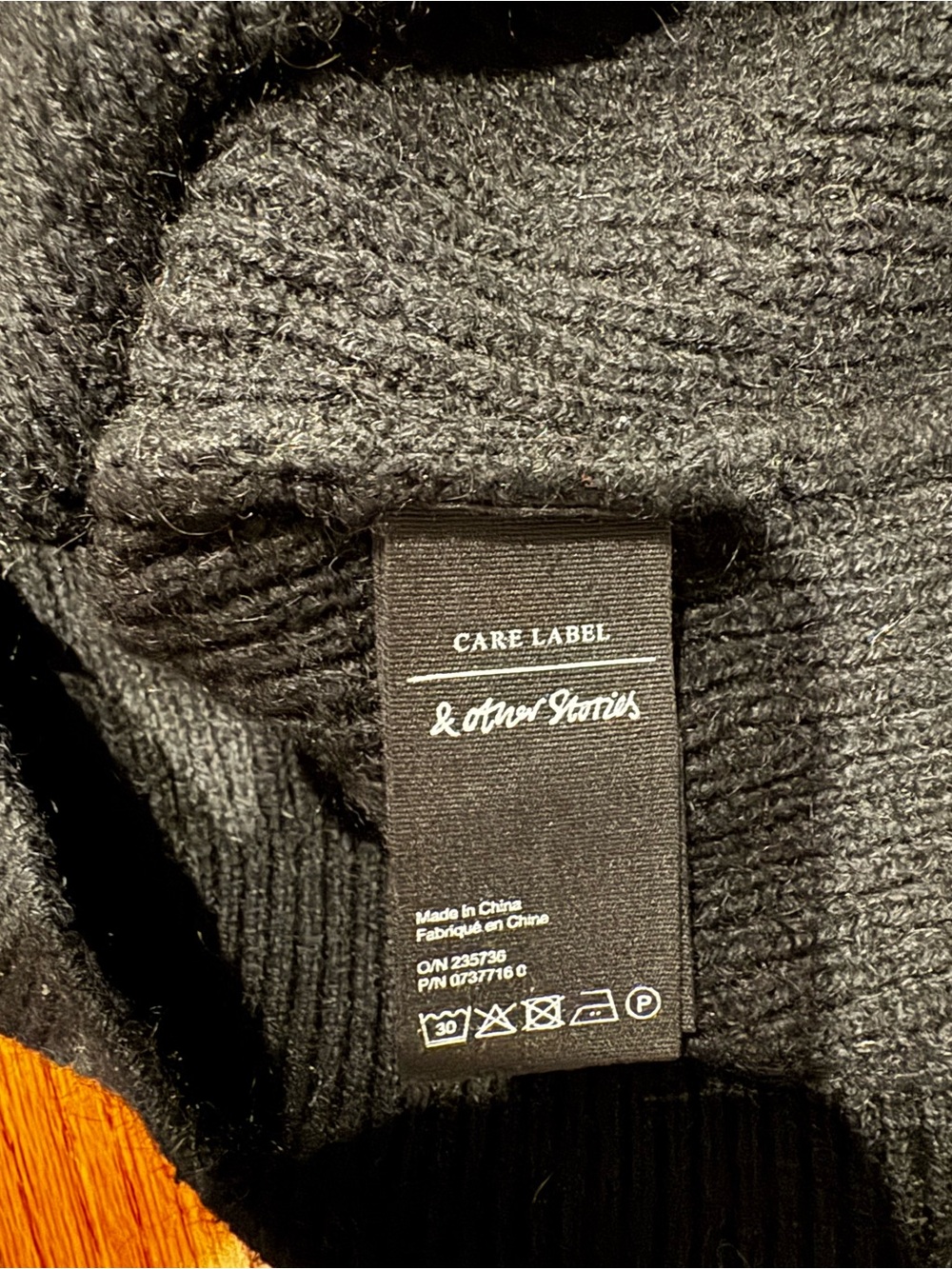 & Other Stories Stockholm Atelier Ribbed Yak Blend Cropped Cardigan Black Small - Picture 5 of 6